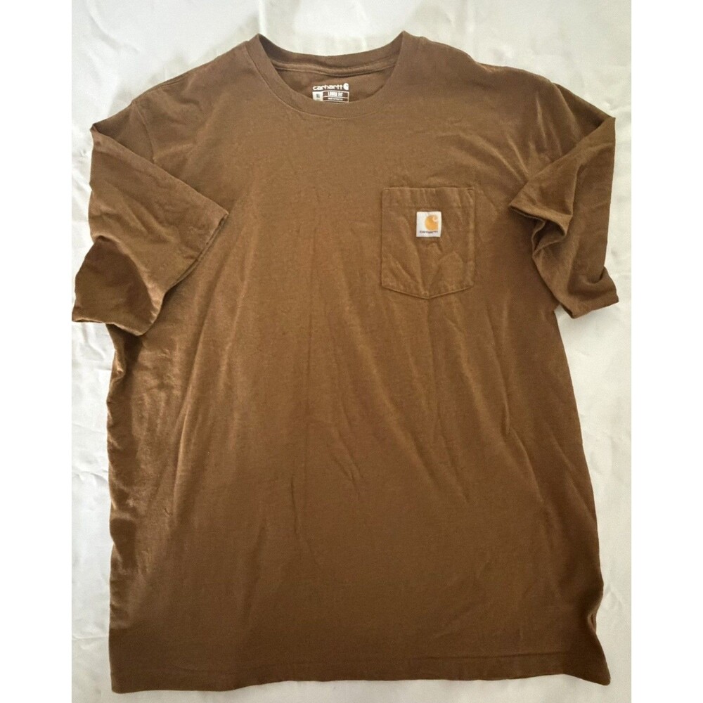 Carhartt Men’s Workwear Cotton  Pocket T‑Shirt, Dark Brown Men’s XL Tall